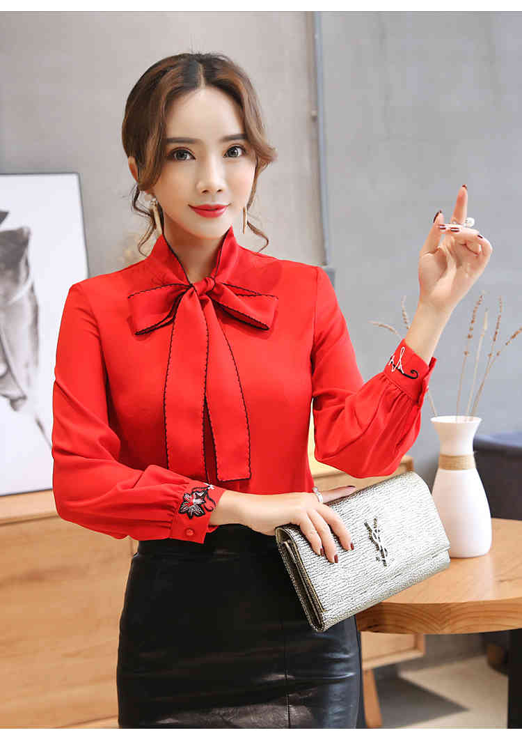 fashion womens tops and blouses white office work wear chiffon shirt long sleeve shirts blusas 0726 60 210506