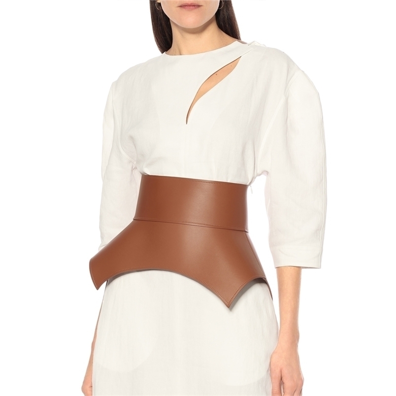 Fashion arc design style waist seal waist corset type cowhide wide waist seal leather coat sheepskin wide belt 220210, Black
Fashion arc design style waist seal waist corset type cowhide wide waist seal leather coat sheepskin wide belt 220210, Black
