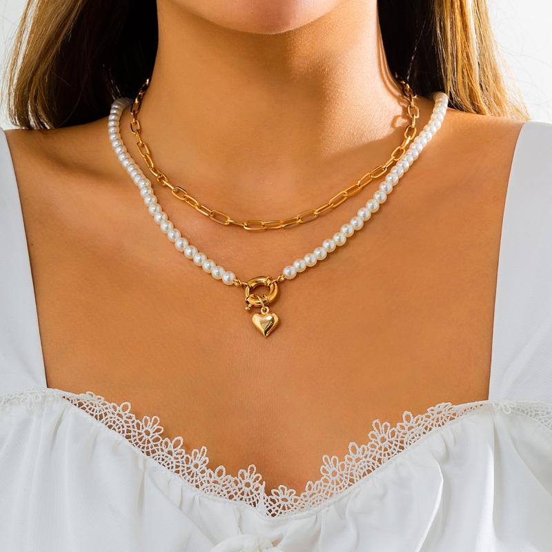 Pendant Necklaces Lacteo Trendy Love Heart Necklace For Women/Lovers Elegant Imitation Pearl Choker Collar Clavicle Neck Set Jewelry Gifts, Silver
Pendant Necklaces Lacteo Trendy Love Heart Necklace For Women/Lovers Elegant Imitation Pearl Choker Collar Clavicle Neck Set Jewelry Gifts, Silver
