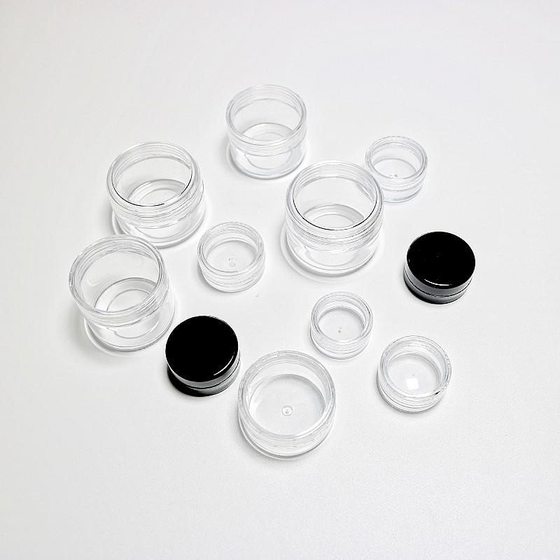 1 3 5 10 20 30 Gram Jars Cosmetic Sample Empty Container, 5ML Plastic, Round Pot, Screw Cap Lid, Small Tiny 5G Bottle, for Make Up, Eye Shadow, Nails,