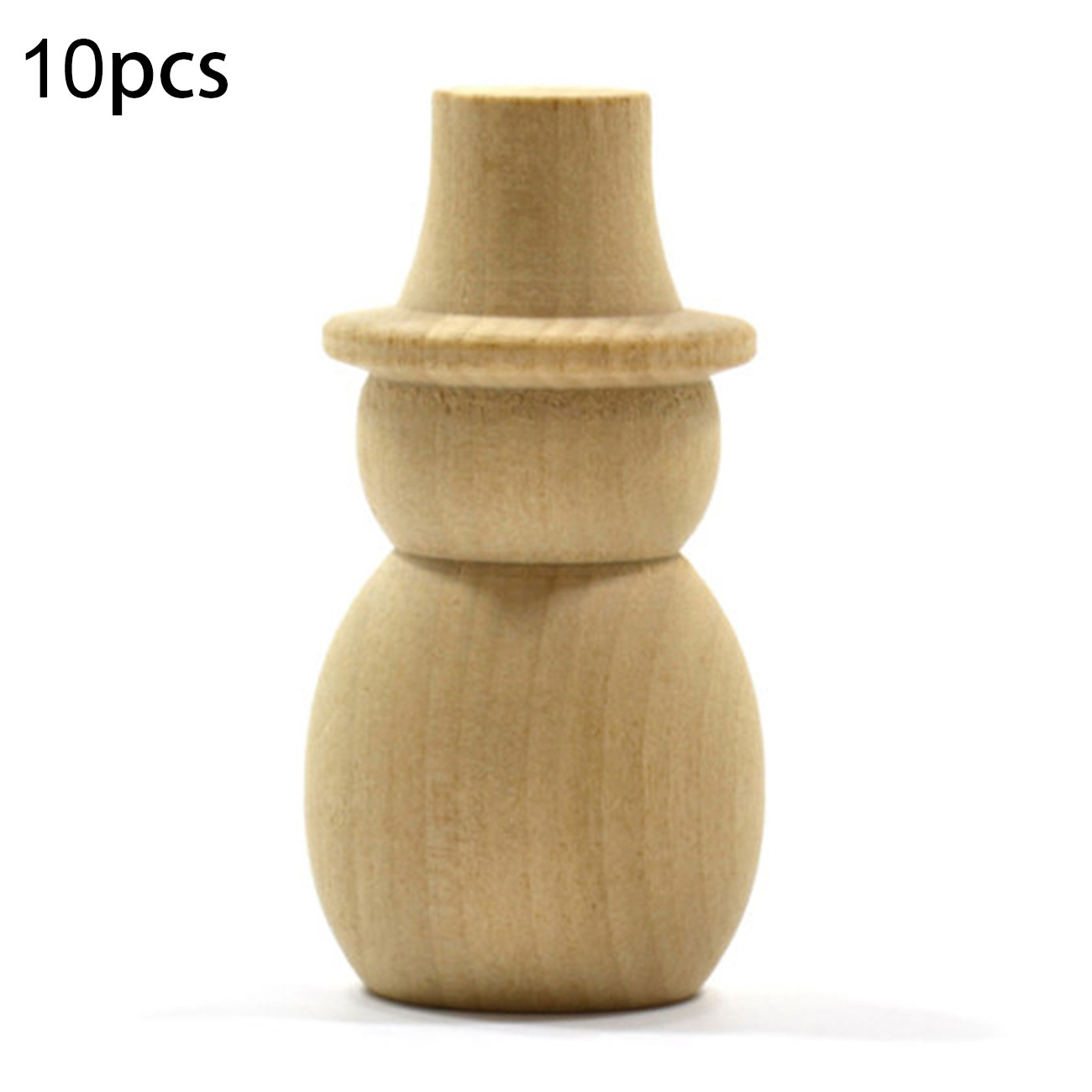10 PCS Wooden Peg Doll Natural Wood Snowman Unfinished Wood Craft DIY Wedding Decoration Valentine's day gifts