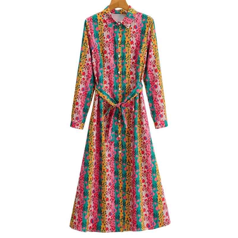 Women floral print long dress Ladies' Turn-down Collar Long Sleeve with belt Printed Dresses Female Streetwear 210524, Multi
Women floral print long dress Ladies' Turn-down Collar Long Sleeve with belt Printed Dresses Female Streetwear 210524, Multi