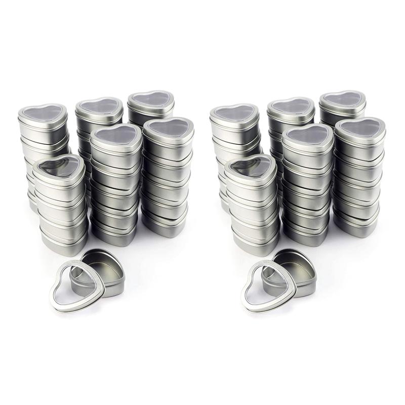 Gift Wrap 60Pcs Heart Metal Tins,Empty Shaped Silver Tins With Clear Window For Candle Making, Candies
Gift Wrap 60Pcs Heart Metal Tins,Empty Shaped Silver Tins With Clear Window For Candle Making, Candies