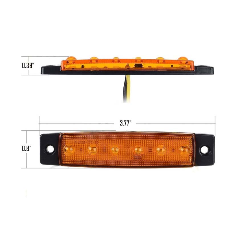 Universal Vehicle External Lights LED Lamp 12V/24V 6 SMD Auto Car Bus Truck Lorry Side Marker Indicator Light Low Trailer Rear Warning Lamps Safety Al