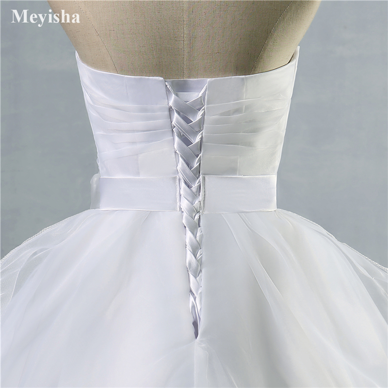 ZJ9043 2021 High Quality White Ivory Wedding Dresses Lace up Back Bridal Gowns Women size 2-26W