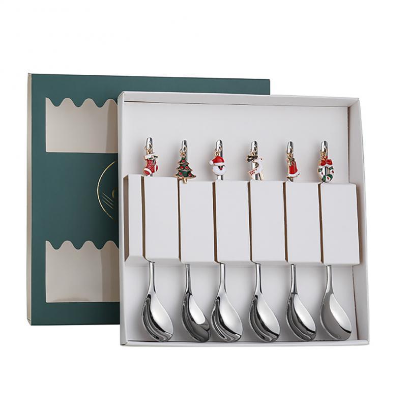 Dinnerware Sets 6Pcs/lot Christmas Series Spoon Stainless Steel Milk Tea Stirring Dessert Coffee Scoop With Xmas Pendant
Dinnerware Sets 6Pcs/lot Christmas Series Spoon Stainless Steel Milk Tea Stirring Dessert Coffee Scoop With Xmas Pendant