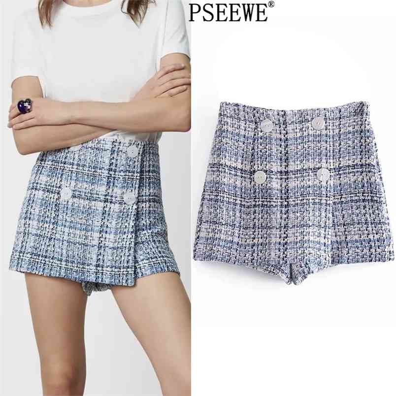 Blue Tweed High Waist Bermuda Shorts Woman Spring Vintage Double Breasted Wide Leg Skort Women Casual 210519
Blue Tweed High Waist Bermuda Shorts Woman Spring Vintage Double Breasted Wide Leg Skort Women Casual 210519