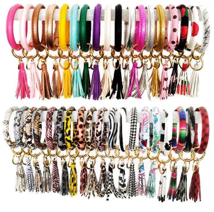 90 Colors PU Leather Bracelet Keychain Tassels Wrist Keyring Party Gift Sunflower Leopard Patterns Bangle Key Holder Wristlet Keychains Fashion Accessories
90 Colors PU Leather Bracelet Keychain Tassels Wrist Keyring Party Gift Sunflower Leopard Patterns Bangle Key Holder Wristlet Keychains Fashion Accessories