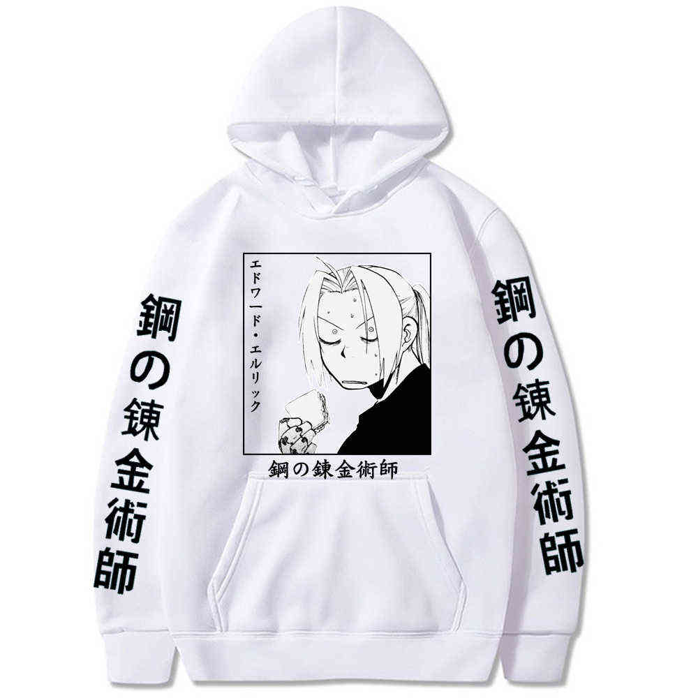 Japanese Anime Fullmetal Alchemist Hoodies Men Funny Harajuku Sweatshirt Unisex Male Y0804