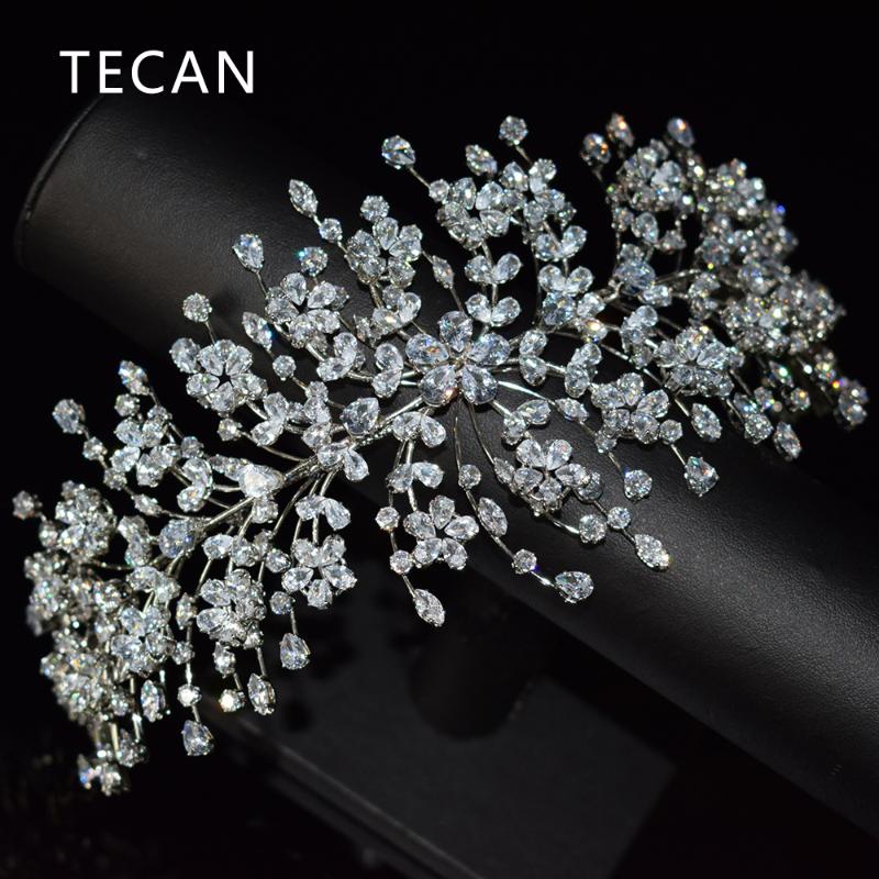 Hair Clips & Barrettes TECAN Wedding Crown Accessories High Quality Bridal Headband Soft 3A CZ Tiaras And Crowns Jewelry For Women, Golden;silver
Hair Clips & Barrettes TECAN Wedding Crown Accessories High Quality Bridal Headband Soft 3A CZ Tiaras And Crowns Jewelry For Women, Golden;silver
