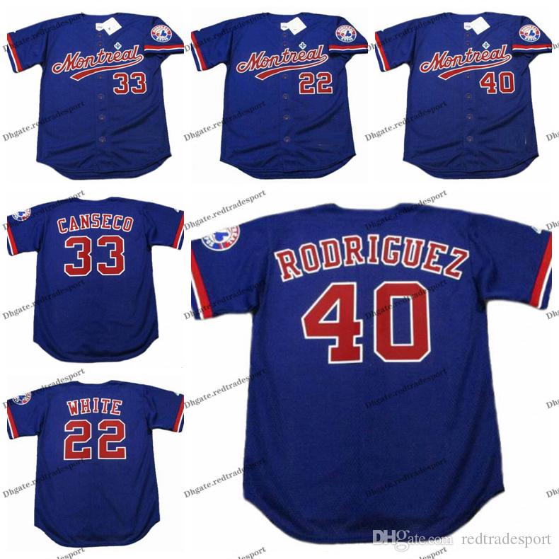 Vintage Montreal Expos 22 RONDELL WHITE 40 HENRY RODRIGUEZ 33 JOSE CANSECO Baseball Jerseys Cheap White Blue Stitched Shirts
Vintage Montreal Expos 22 RONDELL WHITE 40 HENRY RODRIGUEZ 33 JOSE CANSECO Baseball Jerseys Cheap White Blue Stitched Shirts