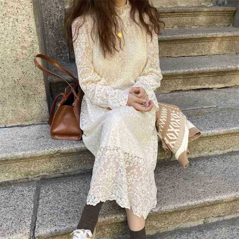 Retro Chic Sweet Basewear Lady High Street Turtleneck Gentle Basic Elegance Female Women Long Dresses 210525, White
Retro Chic Sweet Basewear Lady High Street Turtleneck Gentle Basic Elegance Female Women Long Dresses 210525, White
