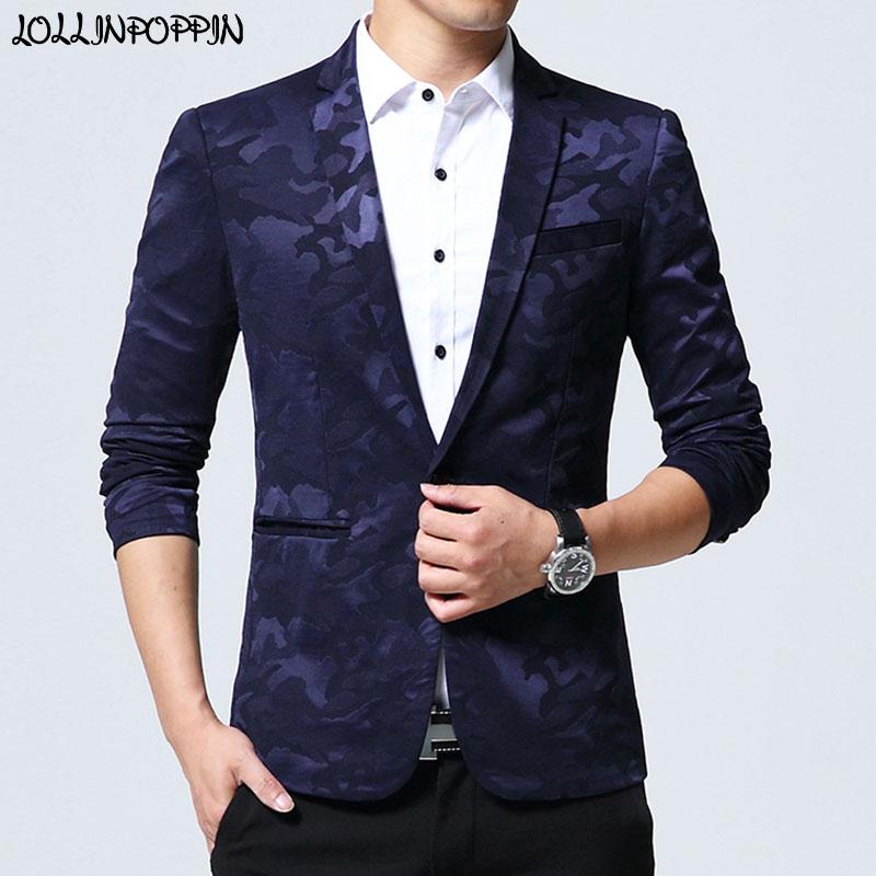 Men's Suits & Blazers Men Camouflage Blazer Notched Lapel Suit Jacket Smart Casual Mens Camo Pattern Single Button Black / Blue
Men's Suits & Blazers Men Camouflage Blazer Notched Lapel Suit Jacket Smart Casual Mens Camo Pattern Single Button Black / Blue