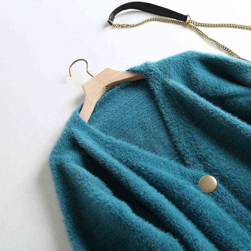 GOPLUS Cardigan Sweater For Women V Neck Oversized Sweaters Green Black Cardigans Vrouw Truien Pull Femme Sweter Dames Trui 211117