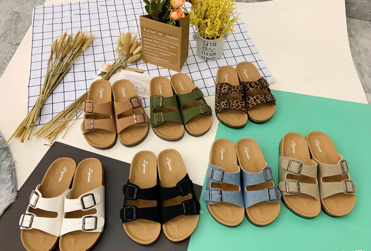 luxury slippers 2021 liyuan summer one line women's flat slippers casual sandals cork sho, Black
luxury slippers 2021 liyuan summer one line women's flat slippers casual sandals cork sho, Black