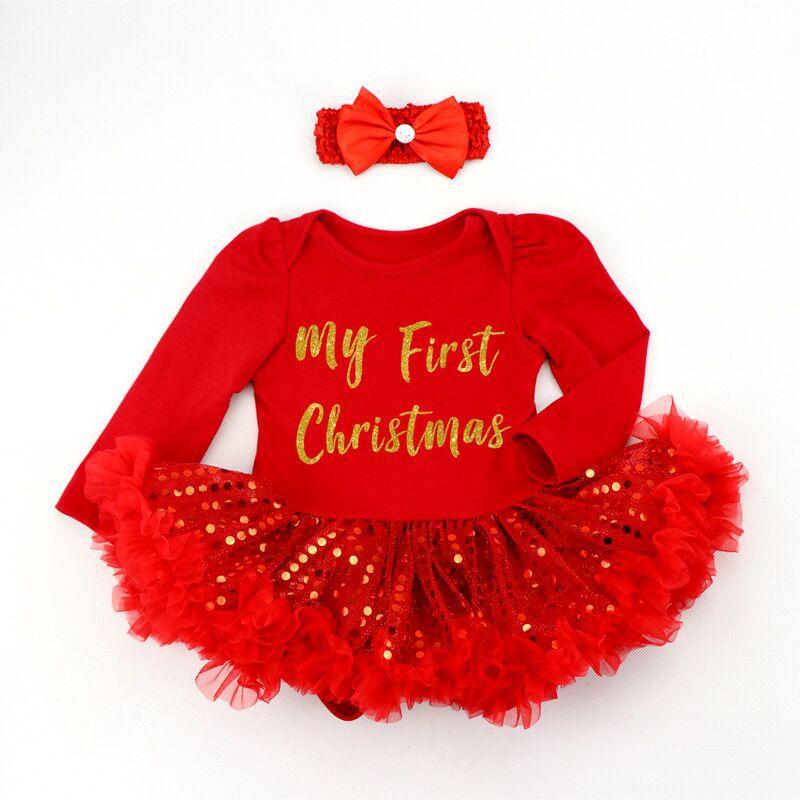 Clothing Sets Baby Girl Dress Set My First Christmas Tutu Princess Dresses Born Infant Toddler Girls Outfits 2pcs Clothes Romper Gift