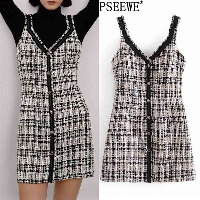 Black White Plaid Tweed Pinafore Mini Dress Women Winter Sleeveless Slip Woman Vintage Slim Elegant es 210519
Black White Plaid Tweed Pinafore Mini Dress Women Winter Sleeveless Slip Woman Vintage Slim Elegant es 210519