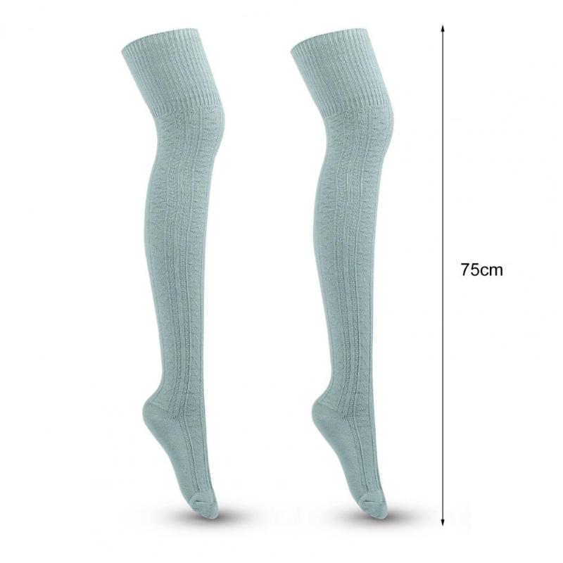 Socks & Hosiery 1Pair Sexy Lady Cotton Over The Knee Thigh High Medias For Women Thinner Black Grey White Warm Long Stockings