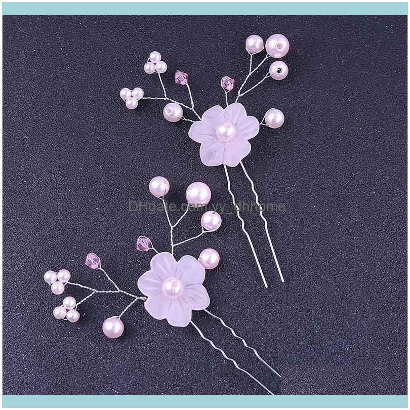 

Jewelry Jewelrypcs U-Shaped Hair Pins And Clips Flower Pearls Headpieces For Women Girls Hairpins Bride Wedding Hairstyle Aessories & Barret