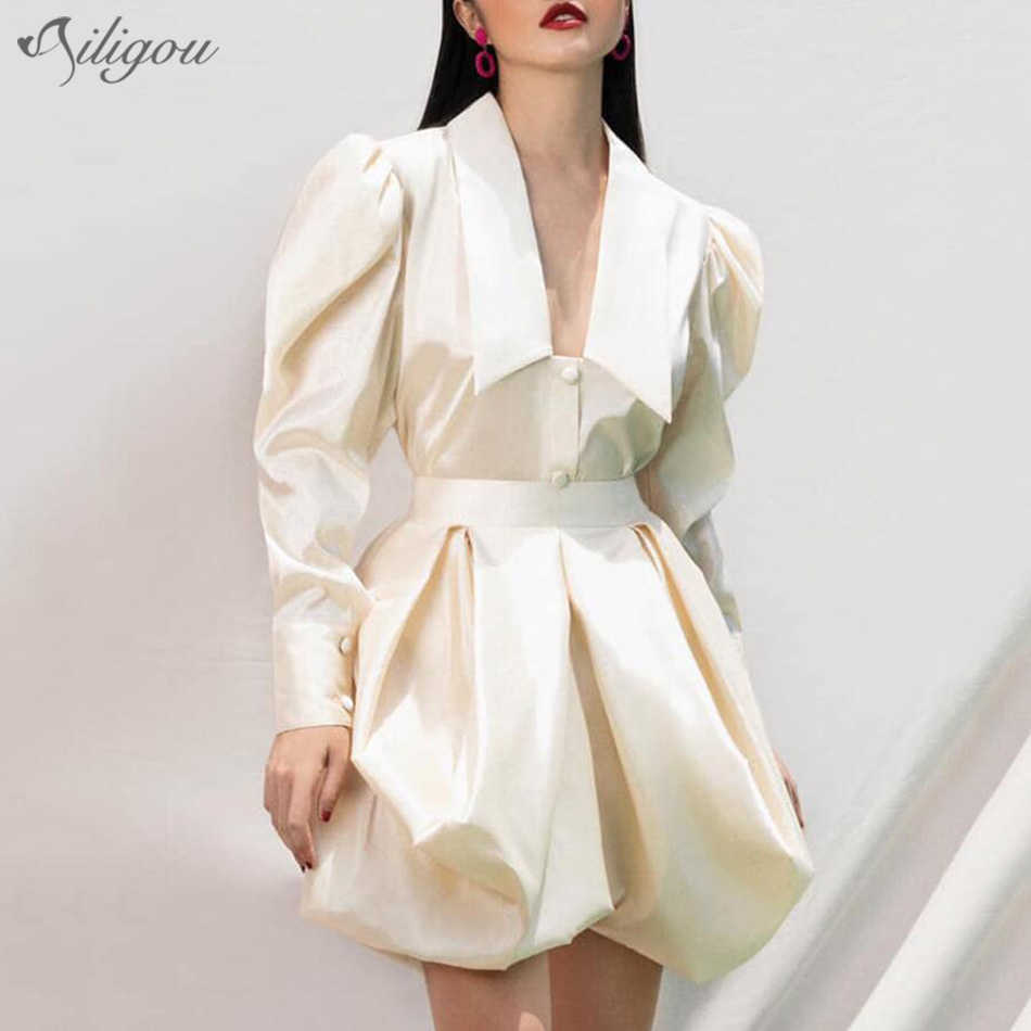 Summer Sexy Long Sleeve Lapel Pleated White Two-Piece Suit Celebrity Designer Fashion Party Women'S 210527
Summer Sexy Long Sleeve Lapel Pleated White Two-Piece Suit Celebrity Designer Fashion Party Women'S 210527