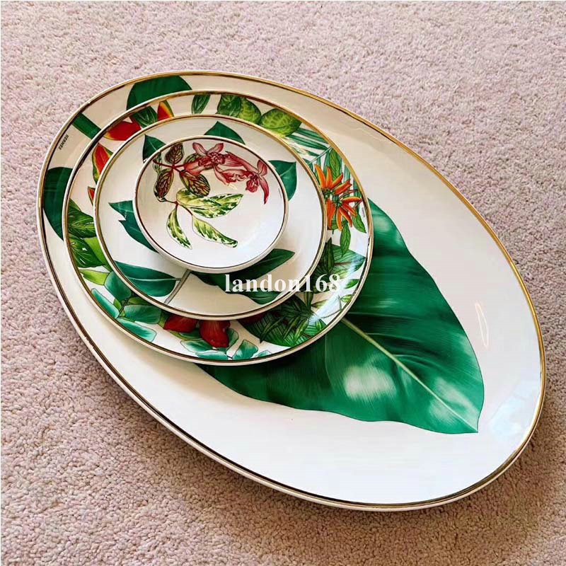 New style rain froest bone china Dinnerware Sets Ceramic 28pcs Dinner dish bowls spoons Set high-grade tableware suit, Customize