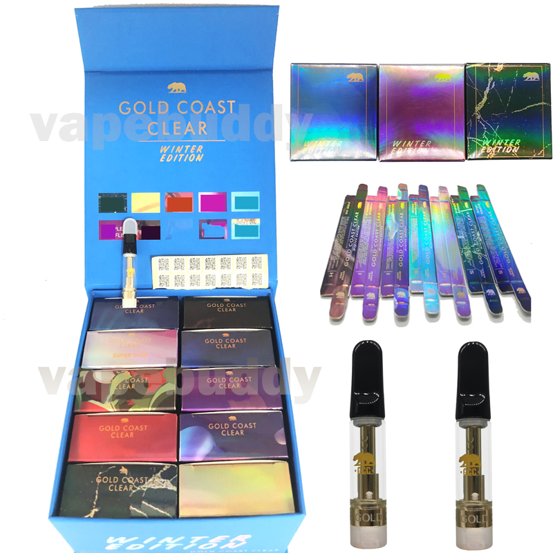 Gold Coast Clear Cartridges GCC Vape Carts 0.8ml Atomizers Screw Tops Disposable Vapes Device Winter Edition 510 Thread Battery Vaporizers C
Gold Coast Clear Cartridges GCC Vape Carts 0.8ml Atomizers Screw Tops Disposable Vapes Device Winter Edition 510 Thread Battery Vaporizers C