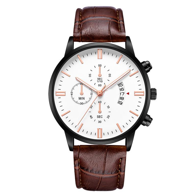 Wristwatches Men Chronograph Quartz Wrist Watch Date Calendar Leather Band Business Casual, White black belt
Wristwatches Men Chronograph Quartz Wrist Watch Date Calendar Leather Band Business Casual, White black belt