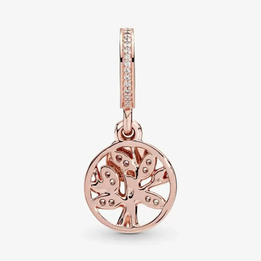 Fine jewelry Authentic 925 Sterling Silver Bead Fit Charm Bracelets Sparkling Family Tree Dangle Safety Chain Pendant DIY beads