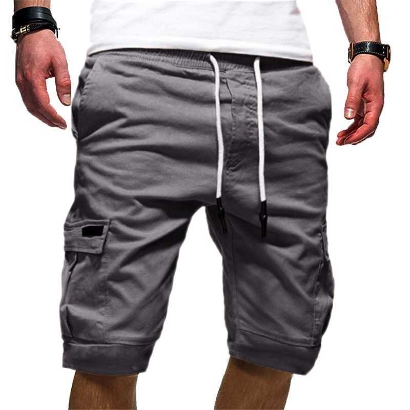 Men's Shorts Green Cargo Shorts Summer Bermudas Male Flap Pockets Jogger Shorts Casual Working Army Tactical Bermudas 210720