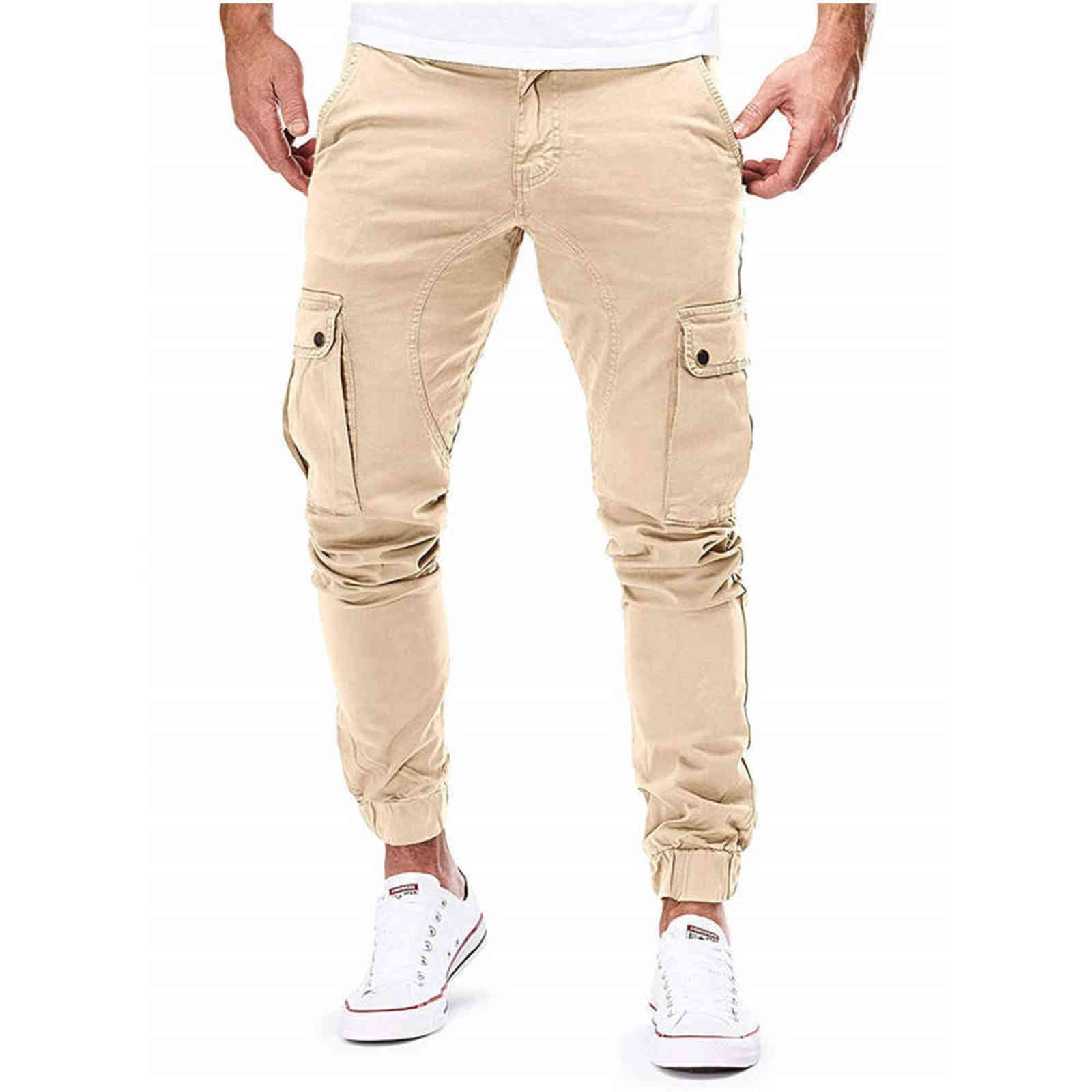 Men Cargo Military Pants Autumn Casual Skinny Pants Army Long Trousers Joggers Sweatpants Sportswear Camo Pants Trendy 211112