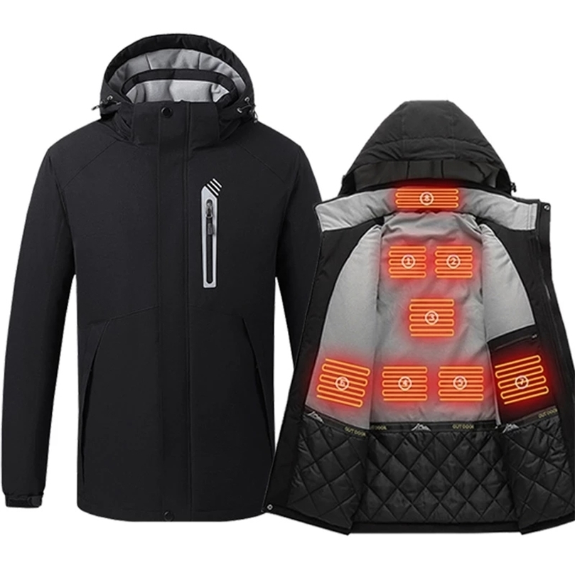 Men 8 zone Heating Jacket Winter Electric Heated Clothes USB Charging Waterproof Windbreaker Heat Outdoor Skiing Coat M-5XL 211027, Black
Men 8 zone Heating Jacket Winter Electric Heated Clothes USB Charging Waterproof Windbreaker Heat Outdoor Skiing Coat M-5XL 211027, Black