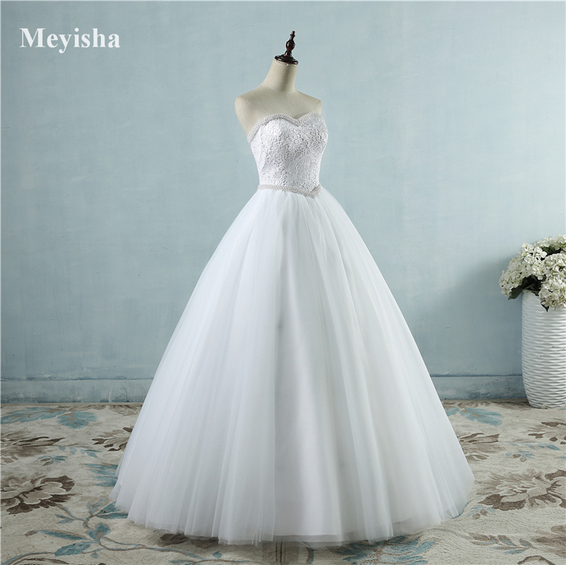 ZJ9069 2021 High Quality White or Ivory Wedding Dresses Lace up Back Bridal Gowns Women Vestidos De Novia size 2-26W