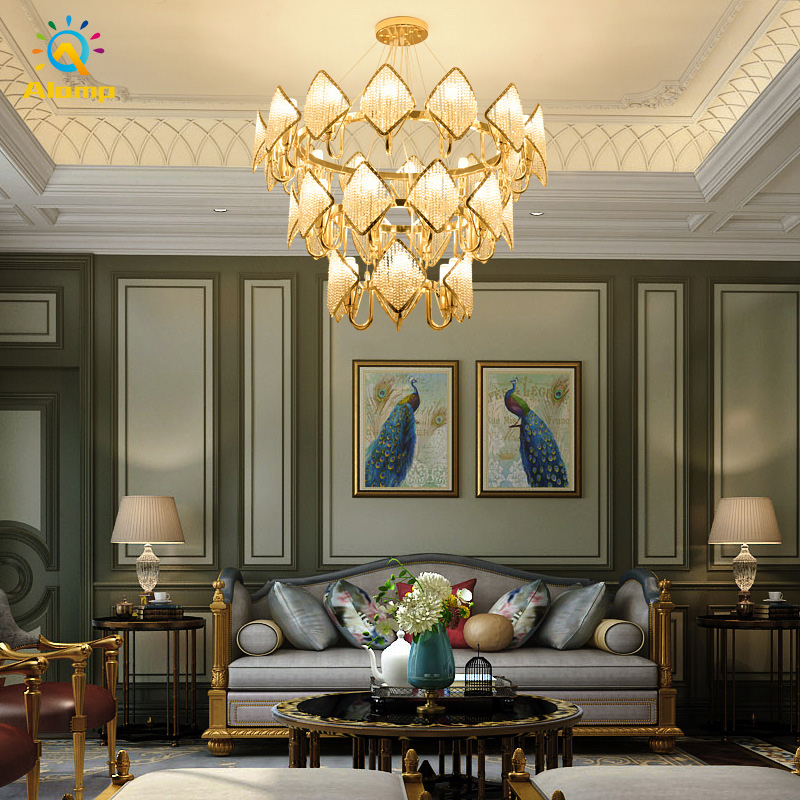 Modern Crystal Chandelier K9 Glass Bead Multi Layer Chandeliers For Hotel Hall Living room Decoration Pendant Light Bulb Included
Modern Crystal Chandelier K9 Glass Bead Multi Layer Chandeliers For Hotel Hall Living room Decoration Pendant Light Bulb Included