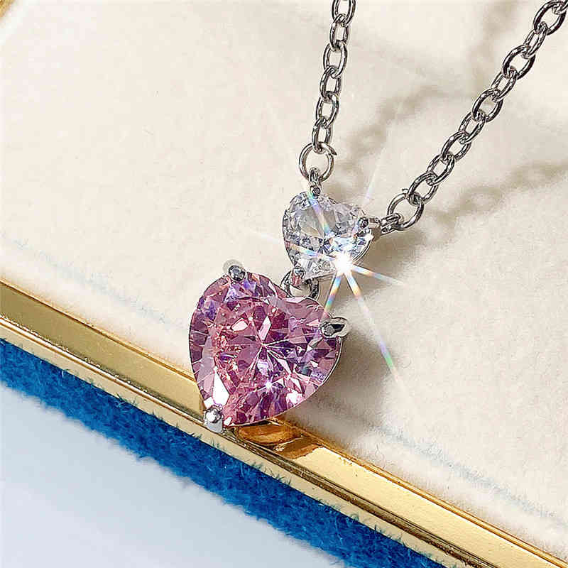 Huitan Romantic Double Heart Cz Pendant Necklace for Women Bright Pink/yellow Cubic Zirconia Wedding Engagement Trendy Jewelry, Silver
Huitan Romantic Double Heart Cz Pendant Necklace for Women Bright Pink/yellow Cubic Zirconia Wedding Engagement Trendy Jewelry, Silver