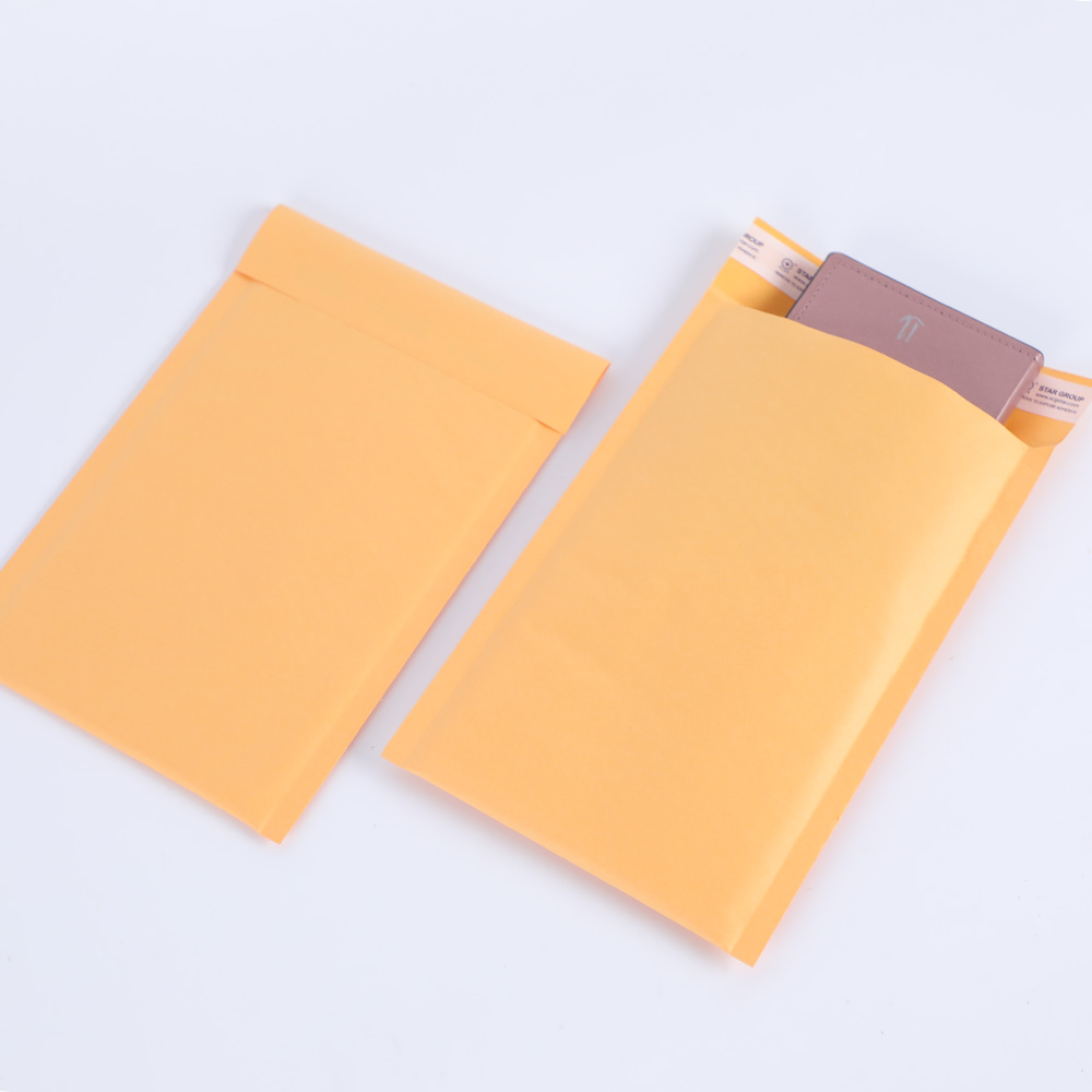 yellow colour Kraft paper bubble mailer envelope