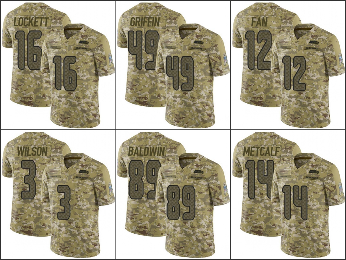 SeattleSeahawksMen #3 Russell Wilson 12 Fan 16 Tyler Lockett 49 Shaquem Griffin Women Youth Camo Salute to Service Limited Jersey
SeattleSeahawksMen #3 Russell Wilson 12 Fan 16 Tyler Lockett 49 Shaquem Griffin Women Youth Camo Salute to Service Limited Jersey