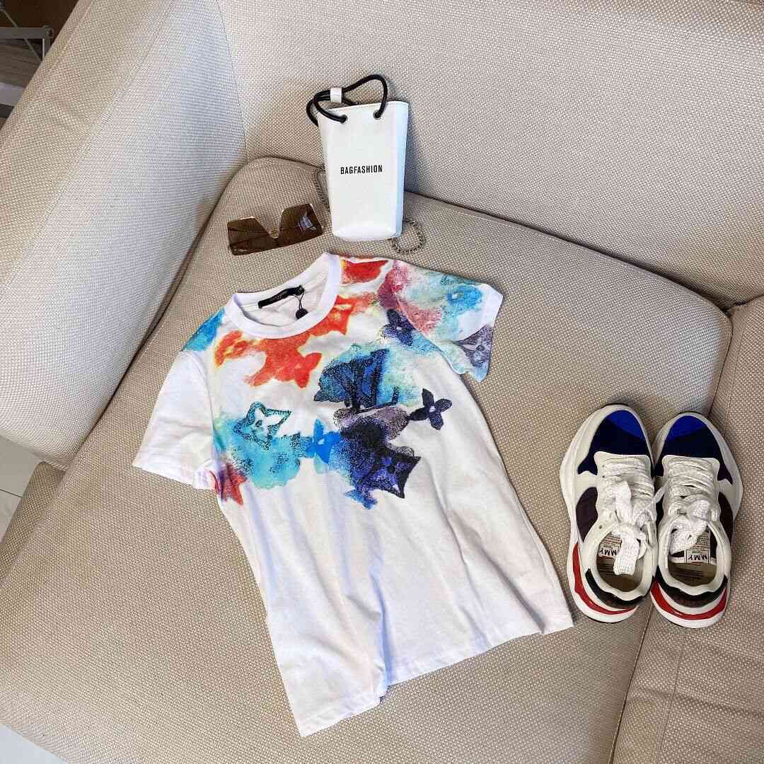 t shirt summer color crayon graffiti jacquard cotton couple round ne casual short sleeve, White
t shirt summer color crayon graffiti jacquard cotton couple round ne casual short sleeve, White