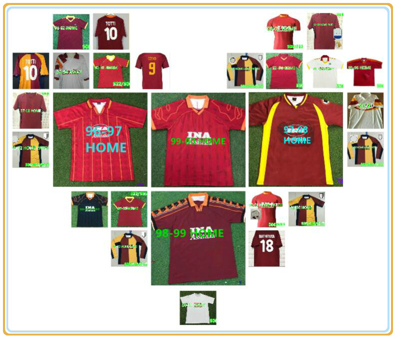 Retro Roma Soccer Jerseys 88 89 90 91 92 94 96 97 98 99 Giannini Totti Batistuta Nela Balbo Statuto Tommasi Vintage Camisetas 00 01 02 17 18, Black;yellow
Retro Roma Soccer Jerseys 88 89 90 91 92 94 96 97 98 99 Giannini Totti Batistuta Nela Balbo Statuto Tommasi Vintage Camisetas 00 01 02 17 18, Black;yellow