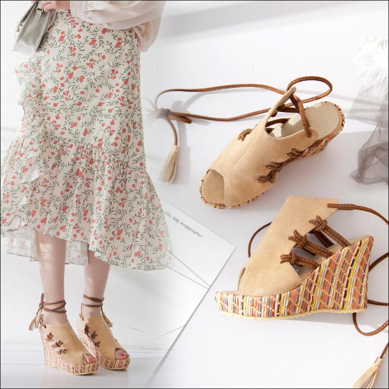 All Melody 2021 Women Sandals Mujeres De Sandalias Beige Lace Up Peep Toe Platform Wedges 10cm High Heels Casual Party Beach
All Melody 2021 Women Sandals Mujeres De Sandalias Beige Lace Up Peep Toe Platform Wedges 10cm High Heels Casual Party Beach