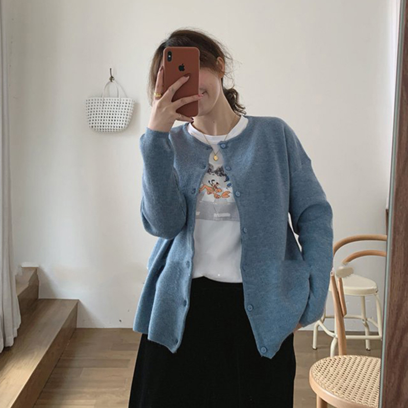 Plus Size Button Casual Cardigan Women Spring Autumn Long Sleeve Sweet Korean Oversized Sweater C-007 210522