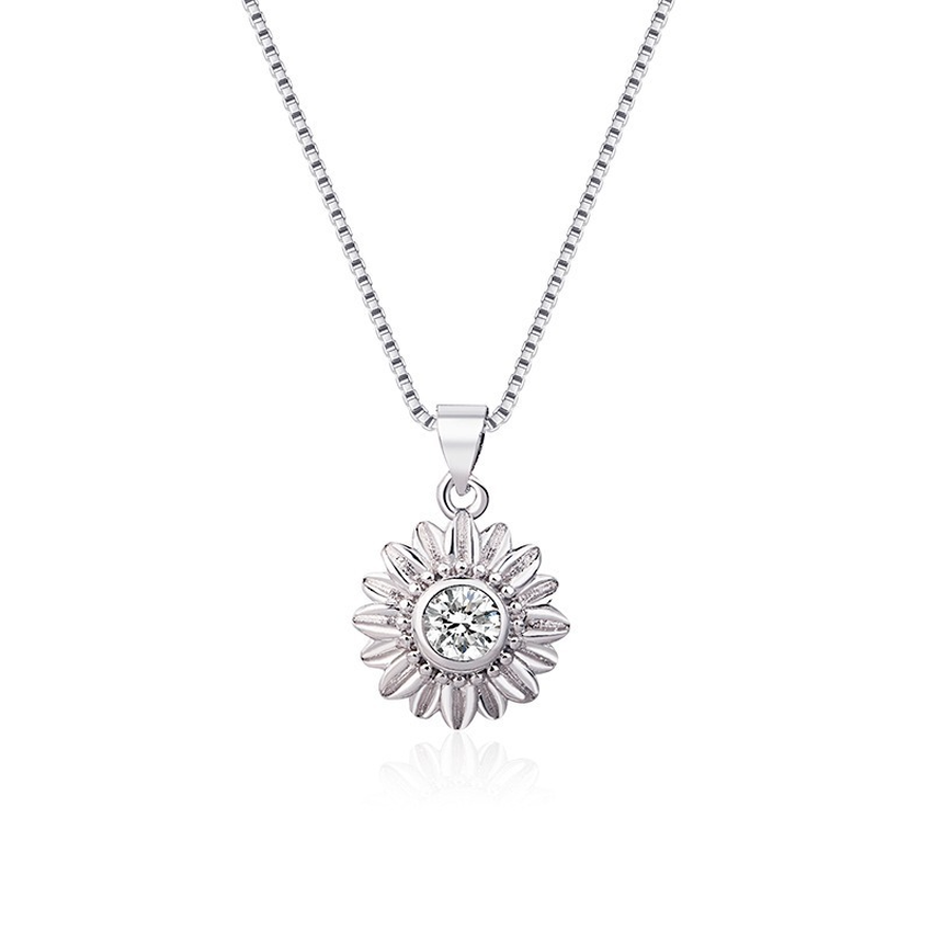 Diamond Flower Daisy Pendant Necklace Plant Rose Gold Chain necklace for Women Girls Fashion Jewelry Will and Sandy, Silver
Diamond Flower Daisy Pendant Necklace Plant Rose Gold Chain necklace for Women Girls Fashion Jewelry Will and Sandy, Silver