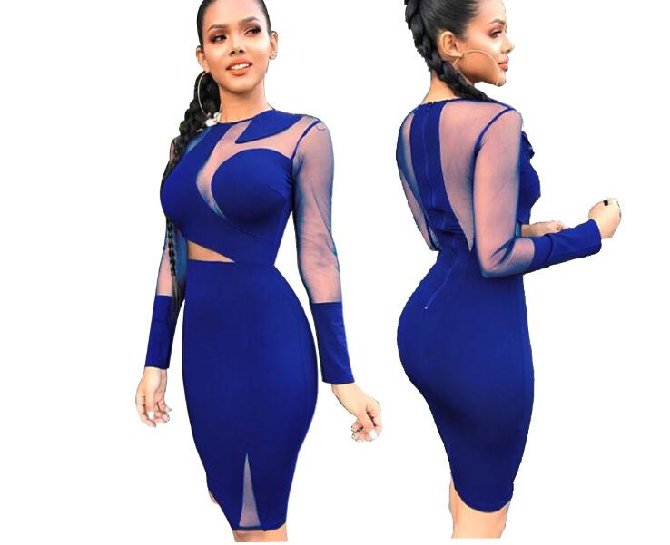 Sexy Women Bandage Bodycon Long Sleeve Evening Party Club Mini Dress 3EE Casual Dresses