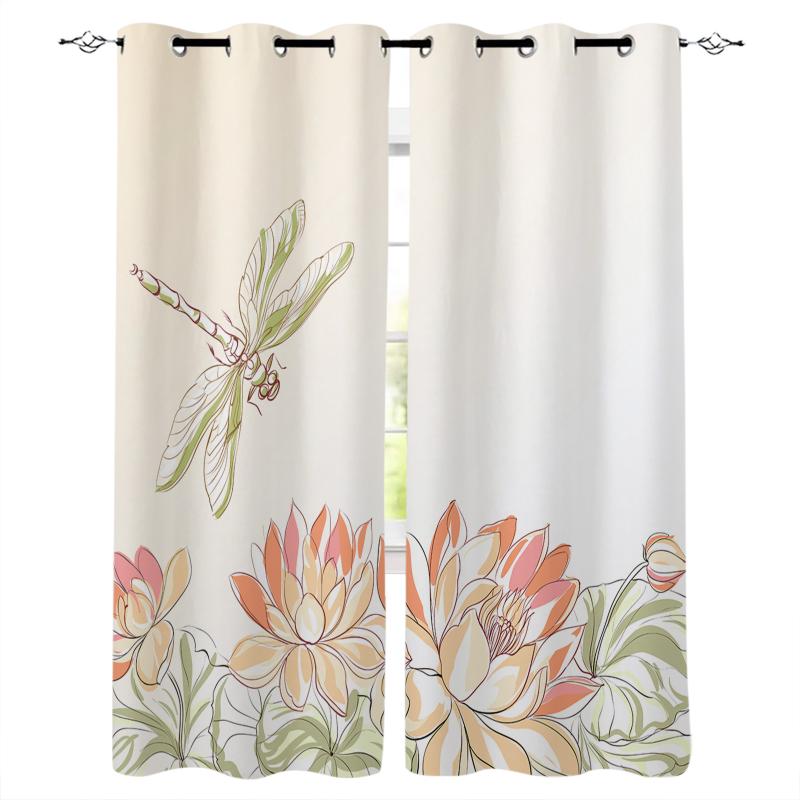 Curtain & Drapes Dragonfly Lotus Romantic Decoration Wallpaper Curtains In The Bedroom Living Room Hall For Home Kitchen Window Treatments
Curtain & Drapes Dragonfly Lotus Romantic Decoration Wallpaper Curtains In The Bedroom Living Room Hall For Home Kitchen Window Treatments