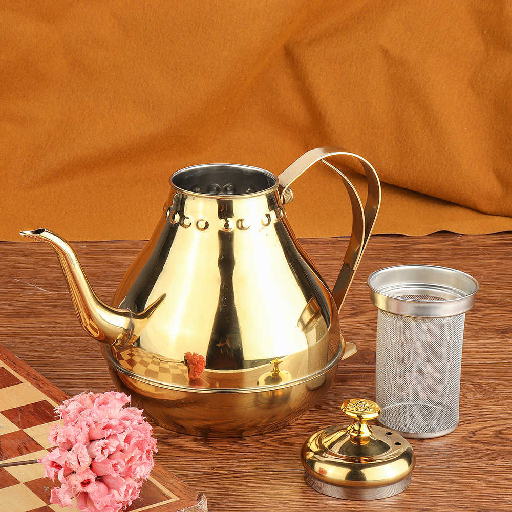 1.2L/1.8L Household Stainless Steel Oil Can Olive Sauce Dispenser Tea Coffee Pot Teapot Kettle Leakproof Container With Filter 210813
