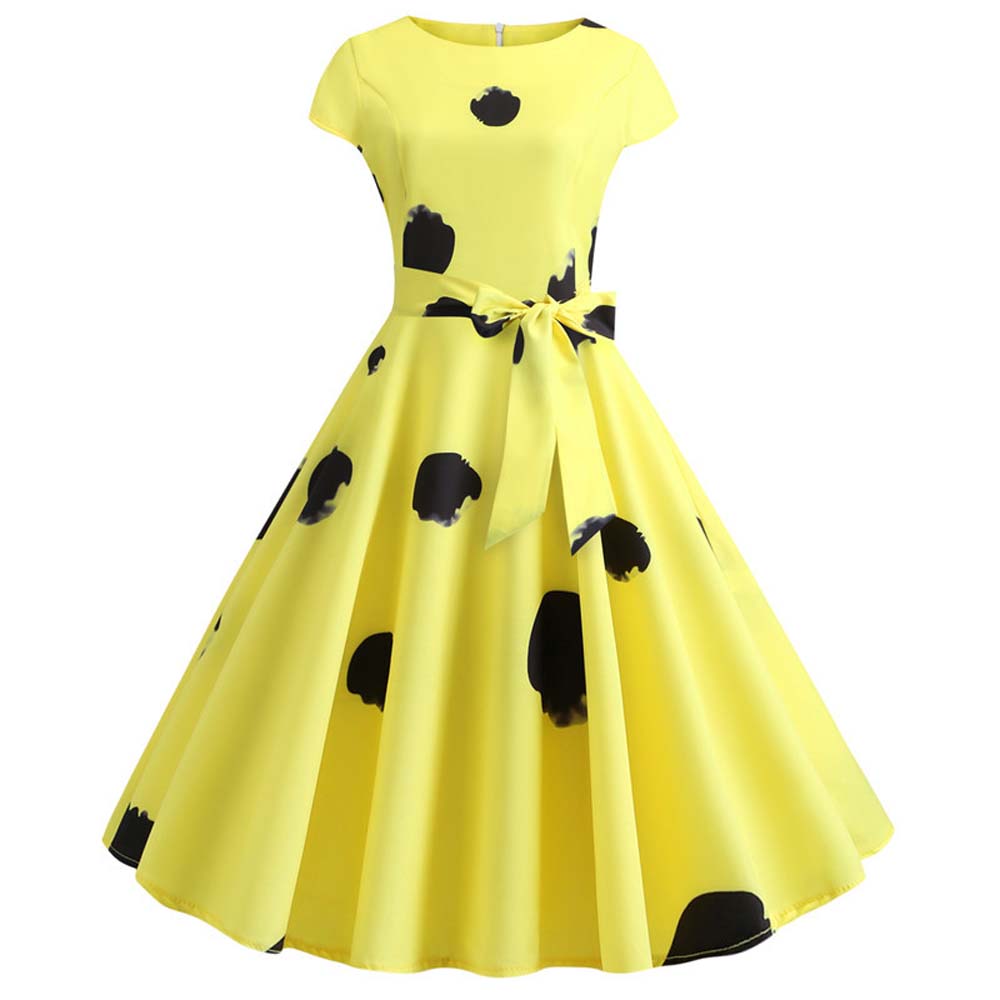 Women Roundneck Cap Sleeve Zipper Polka Dot Leaf A-line Swing Tea Evening Party Dress With Belt, Black;gray
Women Roundneck Cap Sleeve Zipper Polka Dot Leaf A-line Swing Tea Evening Party Dress With Belt, Black;gray