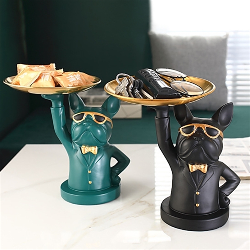 Nordic French Bulldog Sculpture Dog Figurine Statue Key Jewelry Storage Table Decoration Gift With Plate Glasses Drop 210924
Nordic French Bulldog Sculpture Dog Figurine Statue Key Jewelry Storage Table Decoration Gift With Plate Glasses Drop 210924