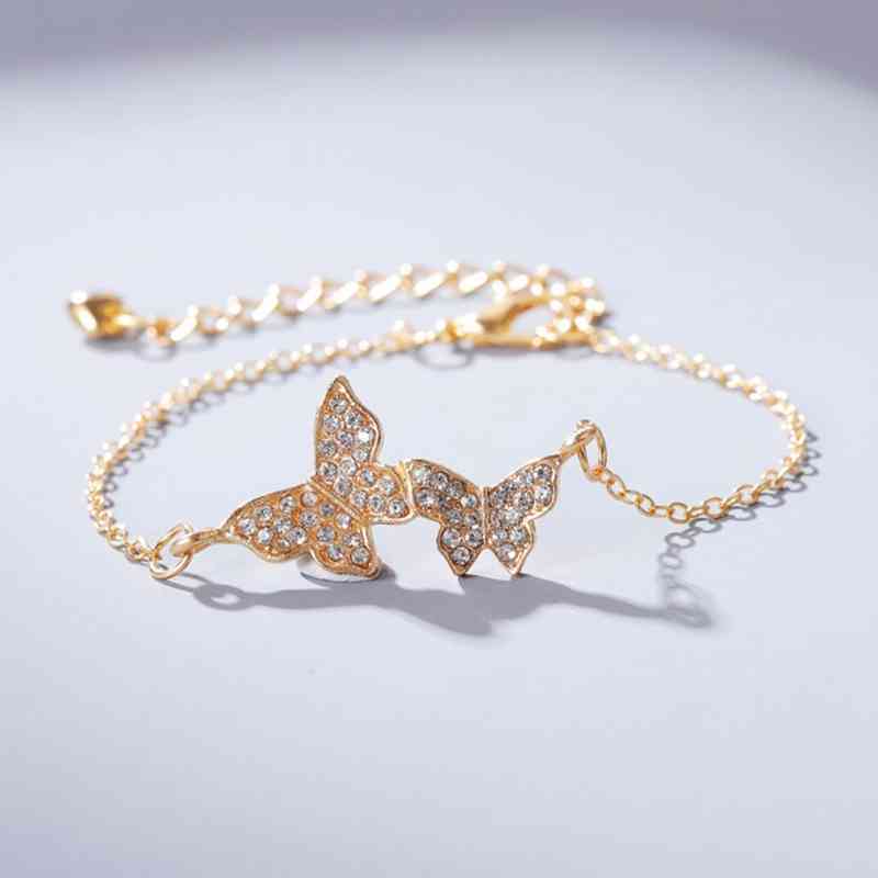 Tiny Trendy Cubic Zirconia Crystal Butterfly Bracelet Luxury Cz Stone Rose Gold Adjustable for Women Jewelry, Golden;silver
Tiny Trendy Cubic Zirconia Crystal Butterfly Bracelet Luxury Cz Stone Rose Gold Adjustable for Women Jewelry, Golden;silver