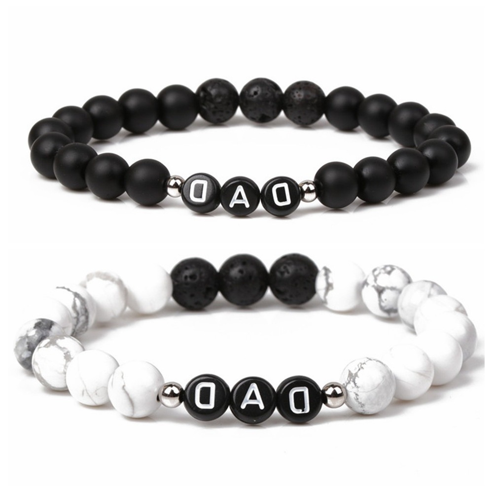 Hand catenary White pine mute volcano stone Beaded dad letter father's Day gift Bracelet, Golden;silver
Hand catenary White pine mute volcano stone Beaded dad letter father's Day gift Bracelet, Golden;silver