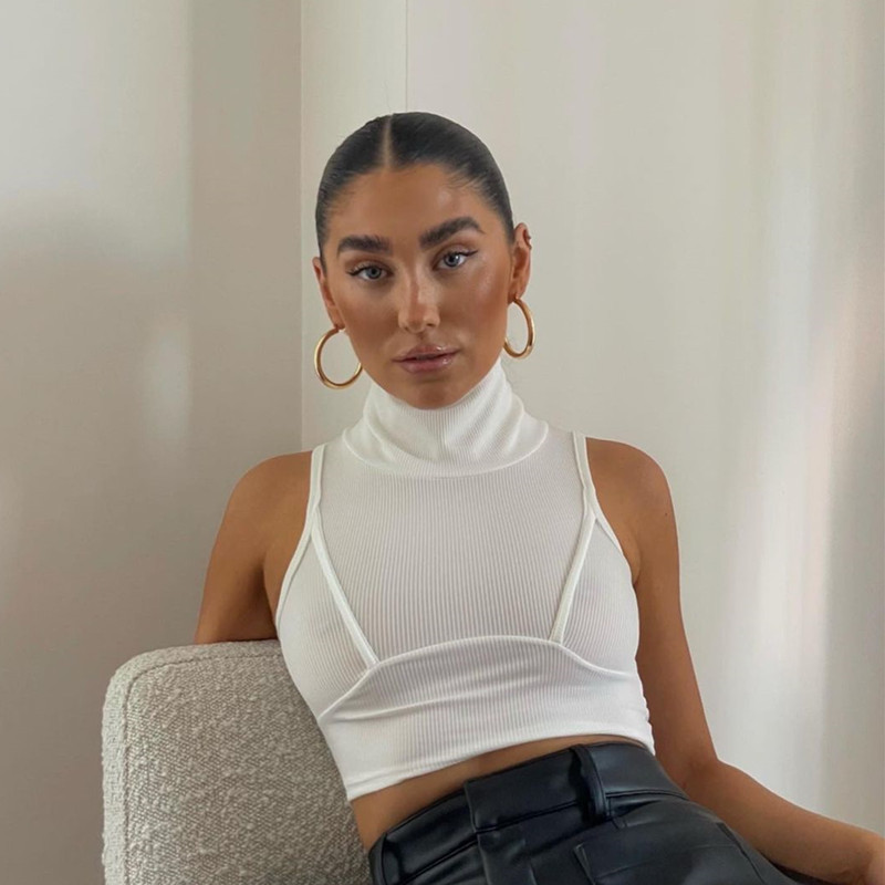 Chic Fashion Outfits 2021 Summer Turtlene White Tank Tops for Women Sleeveless Top Cropped Club Party Casualhigh quality
Chic Fashion Outfits 2021 Summer Turtlene White Tank Tops for Women Sleeveless Top Cropped Club Party Casualhigh quality