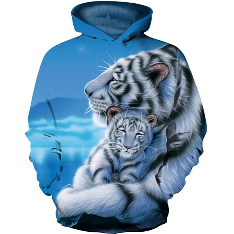 White tiger handsome novelty hoodie boys and girls 3D printing pullover hooded sweater with pocket 100-160, Black
White tiger handsome novelty hoodie boys and girls 3D printing pullover hooded sweater with pocket 100-160, Black